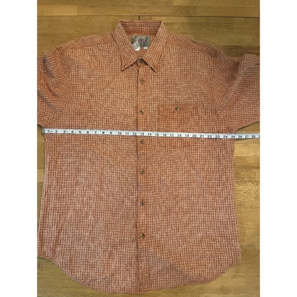 Territory Ahead Mens XL Orange Crosshatch Textured Long Sleeve Button Shirt - Picture 3 of 5